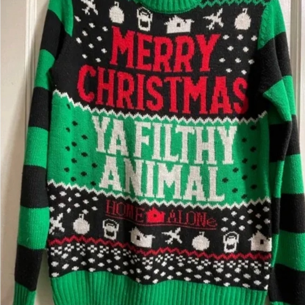 3X home alone merry Christmas ya filthy animal ugly Christmas sweater